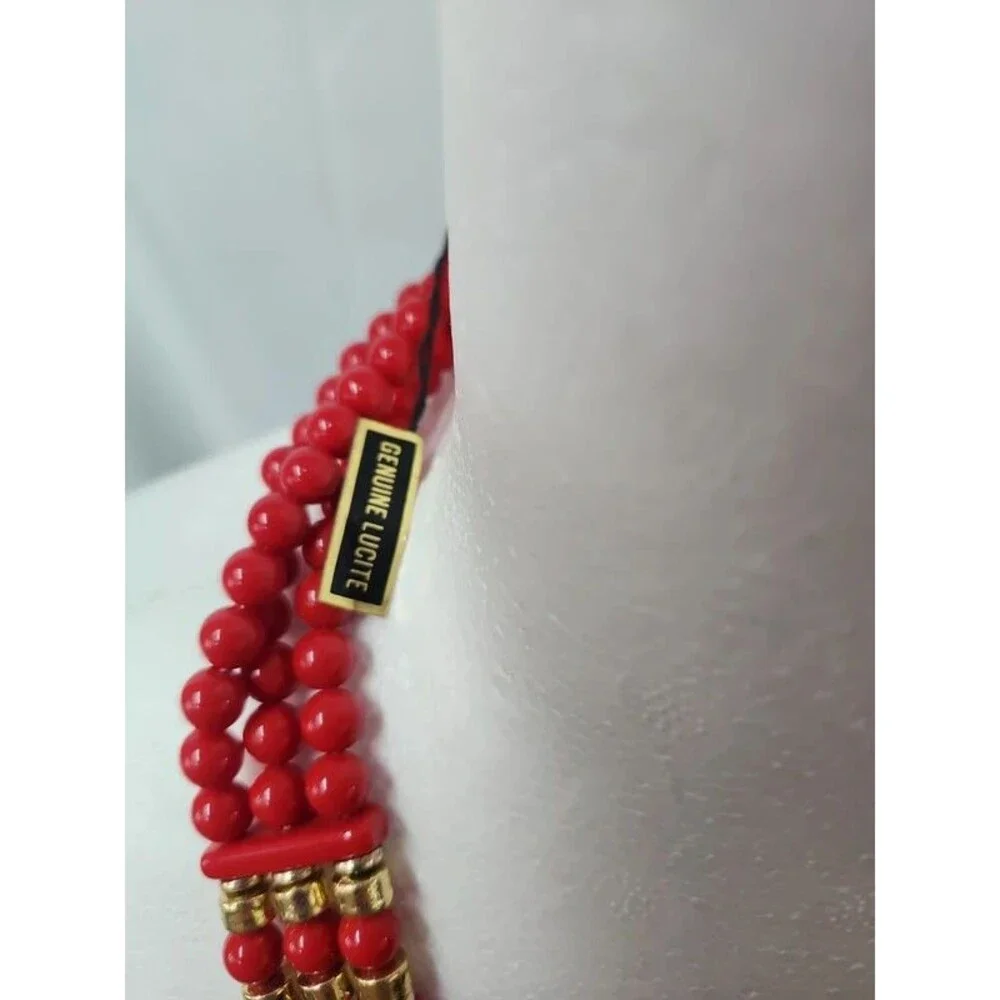Genuine Lucite multi strand vintage necklace